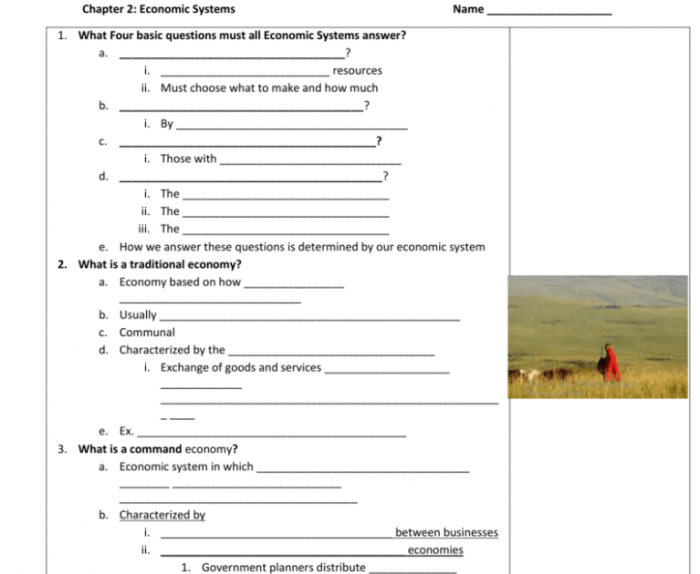 Chapter 2 economic systems and decision making worksheet answer key